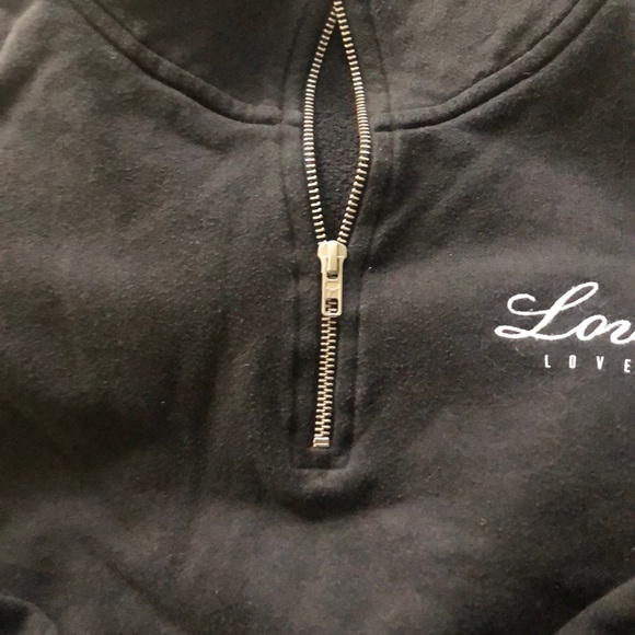 Victoria’s Secret PINK 3/4 Zip- Black Small - Picture 3 of 4